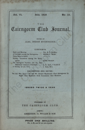 The Cairngorm Club Journal No 33 cover